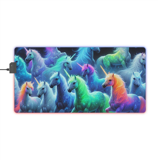 Neon Unicorn Dreamscape. NEON Unicorns LED Mousepad