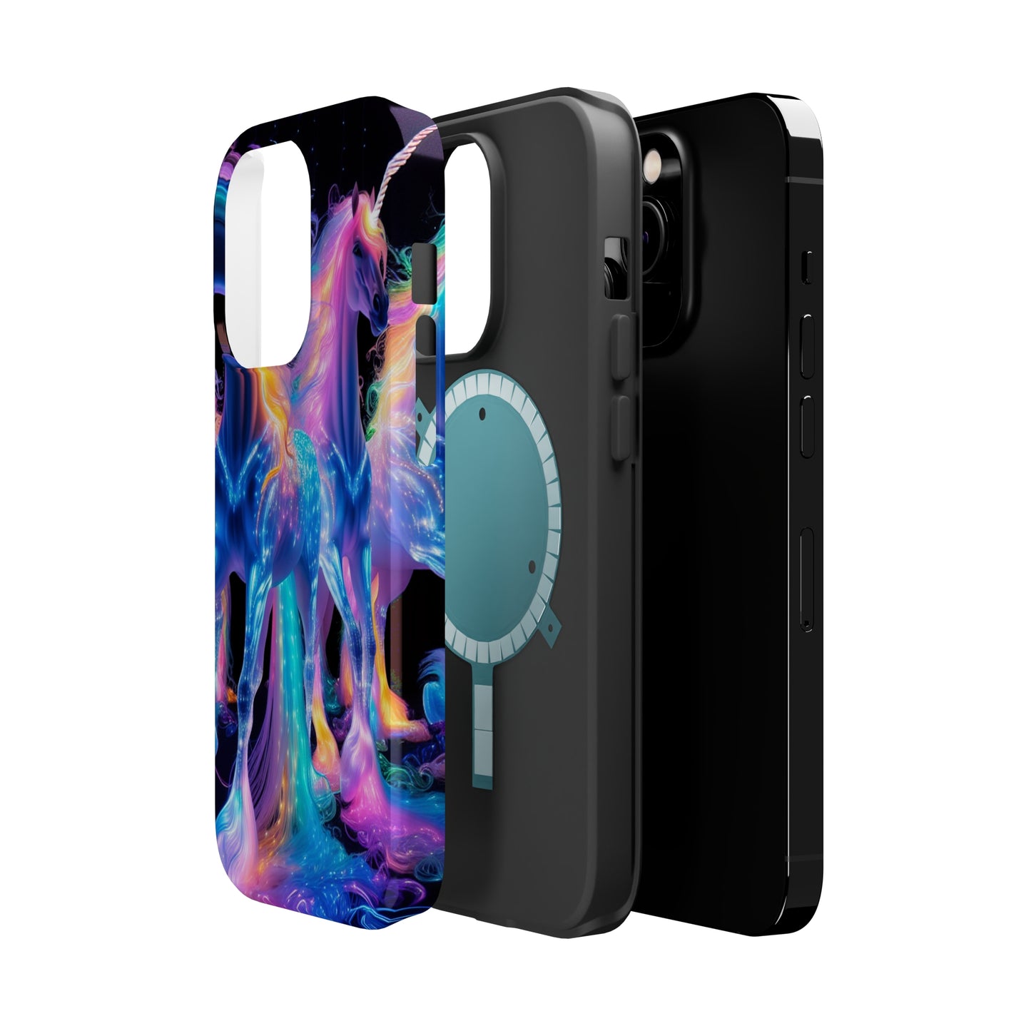 Neon Unicorn Bliss Neon Unicorns Premium Art Magsafe Magnet Tough IPhone 13 14 15 Pro Plus Max and Mini in Matte and Glossy Phone cases