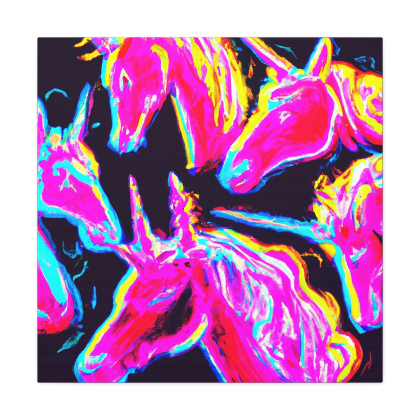 Neon Unicorn Squad. NEON Unicorns Art Canvas