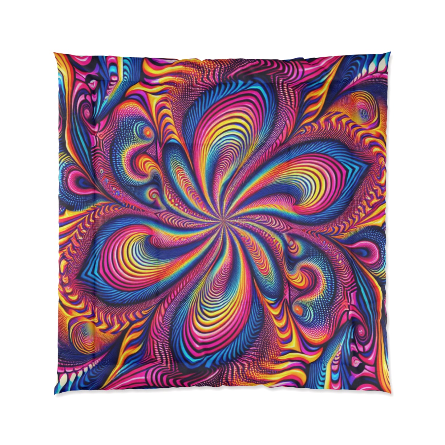 Neon Infinity Fantasia. Trippy Infinity Patterns Comforter Blanket