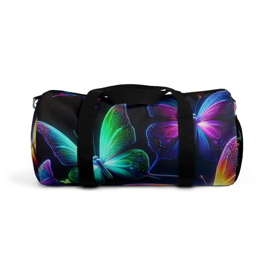 "Neon Rainbow Flight" - Neon Butterflies Duffle Bag