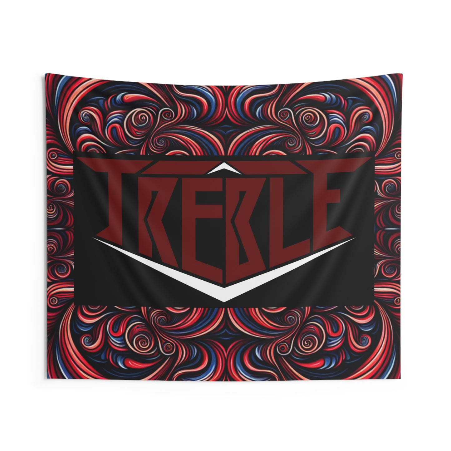 Treble Wine-scape Infinity. Red & Black Infinity Patterns Art Tapestry