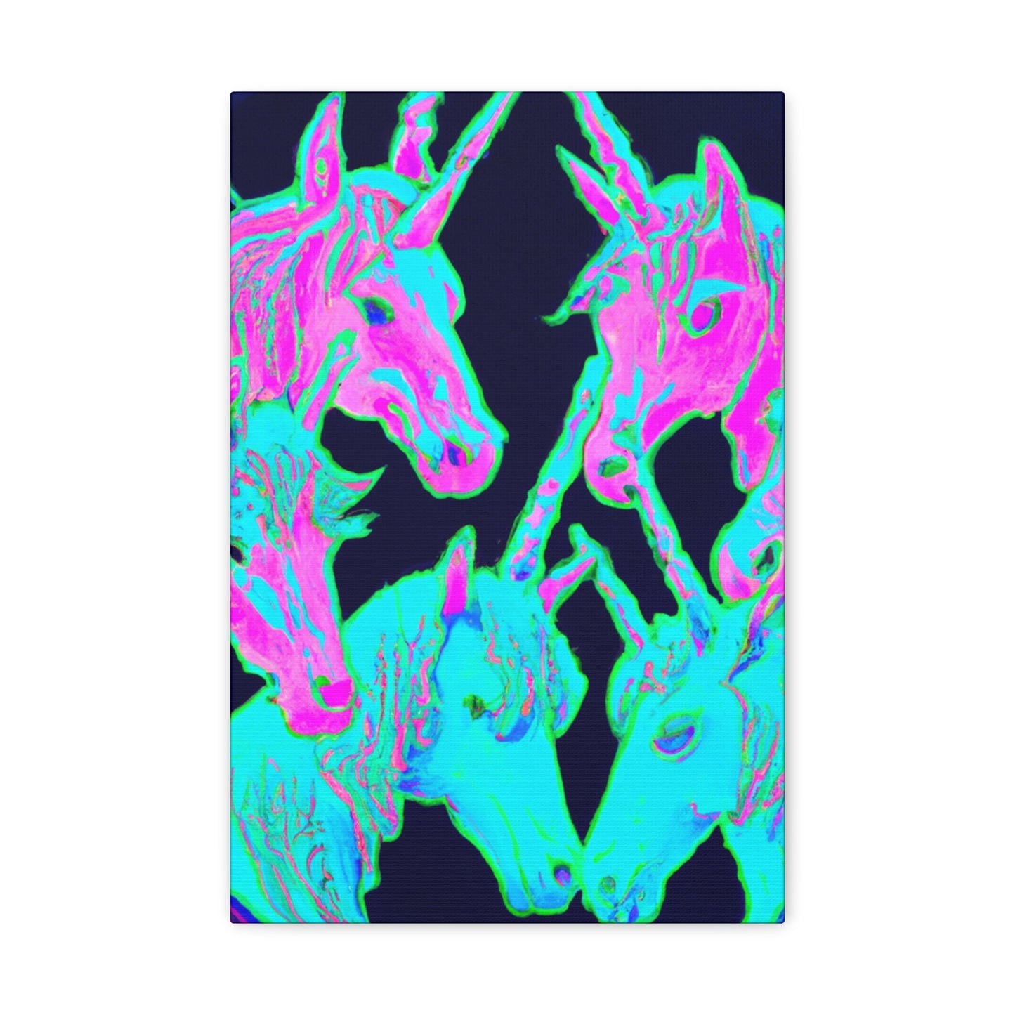 Neon Rainbow Herd NEON Unicorns Art Canvas