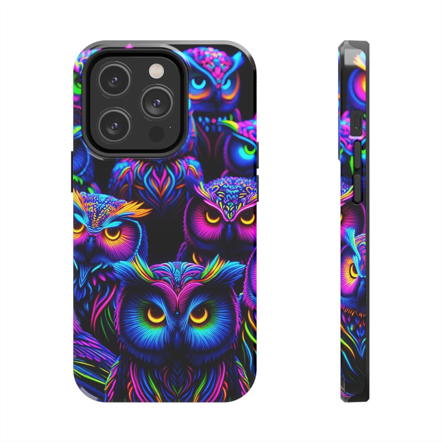 Neon Owl Congregation. NEON Owls Tough Phone Case