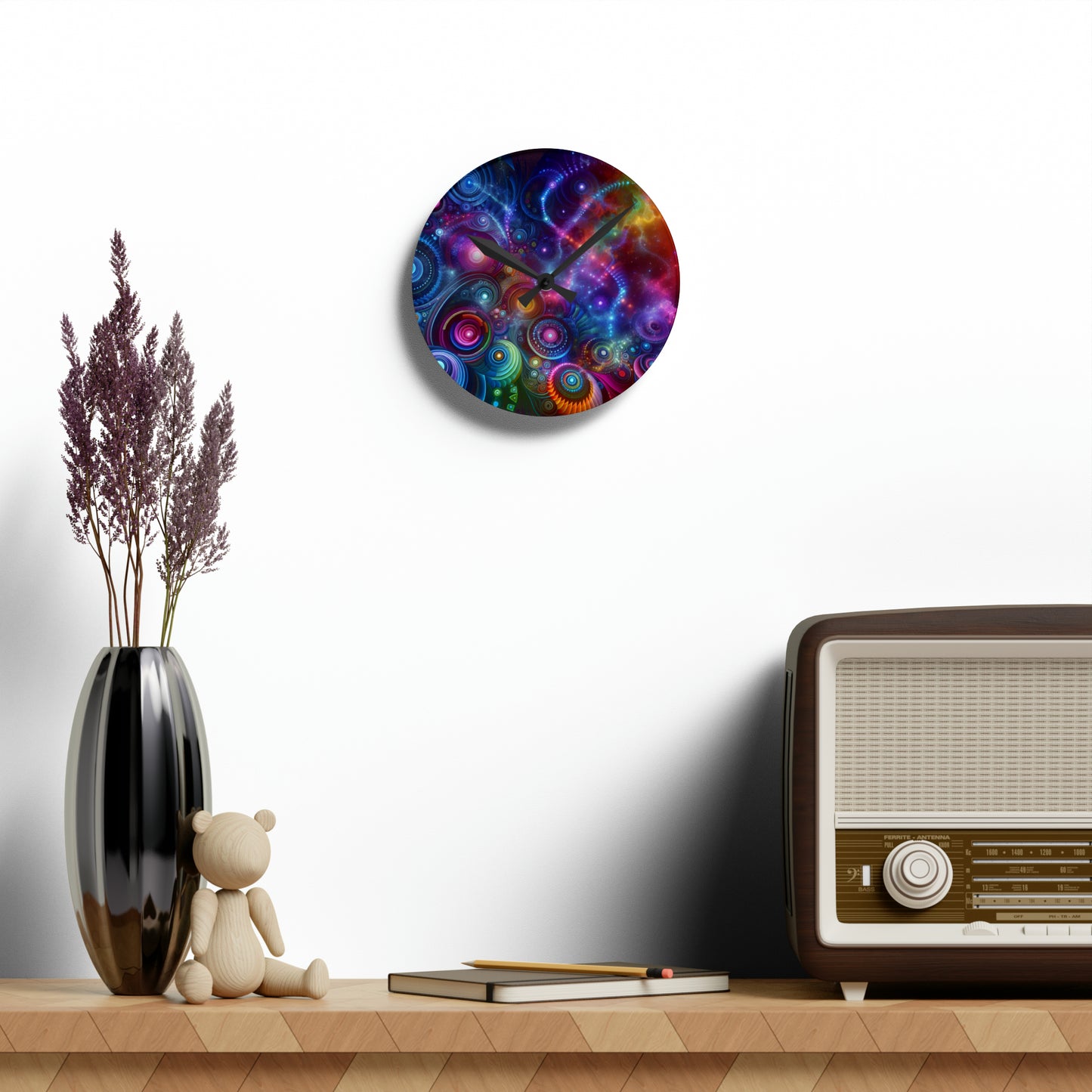 Neon Infinity Toonz. Infinity Patterns Art Acrylic Clock