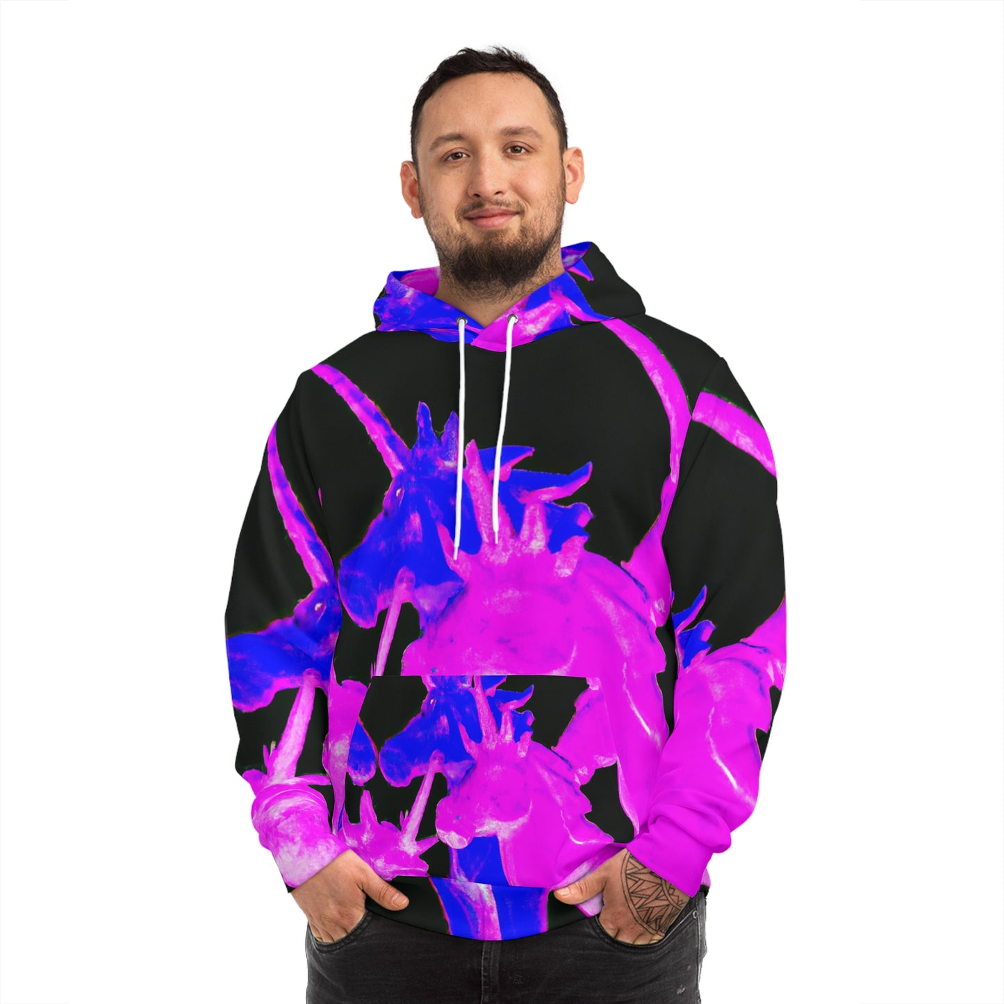Neon Herd of Unicorns. - Unicorns AOP Hoodie