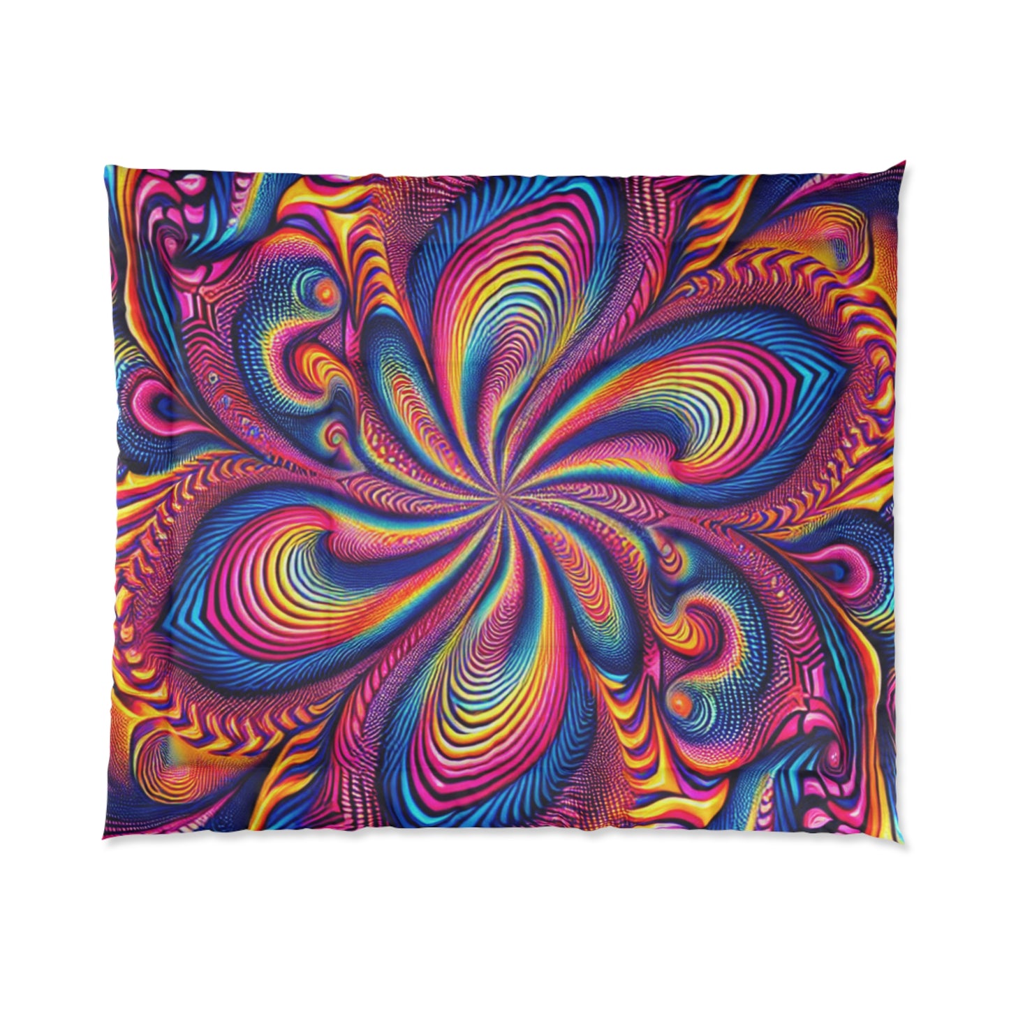 Neon Infinity Fantasia. Trippy Infinity Patterns Comforter Blanket