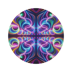 Luminous Psychedelic Endless Voyage. Infinity Patterns Round Rug