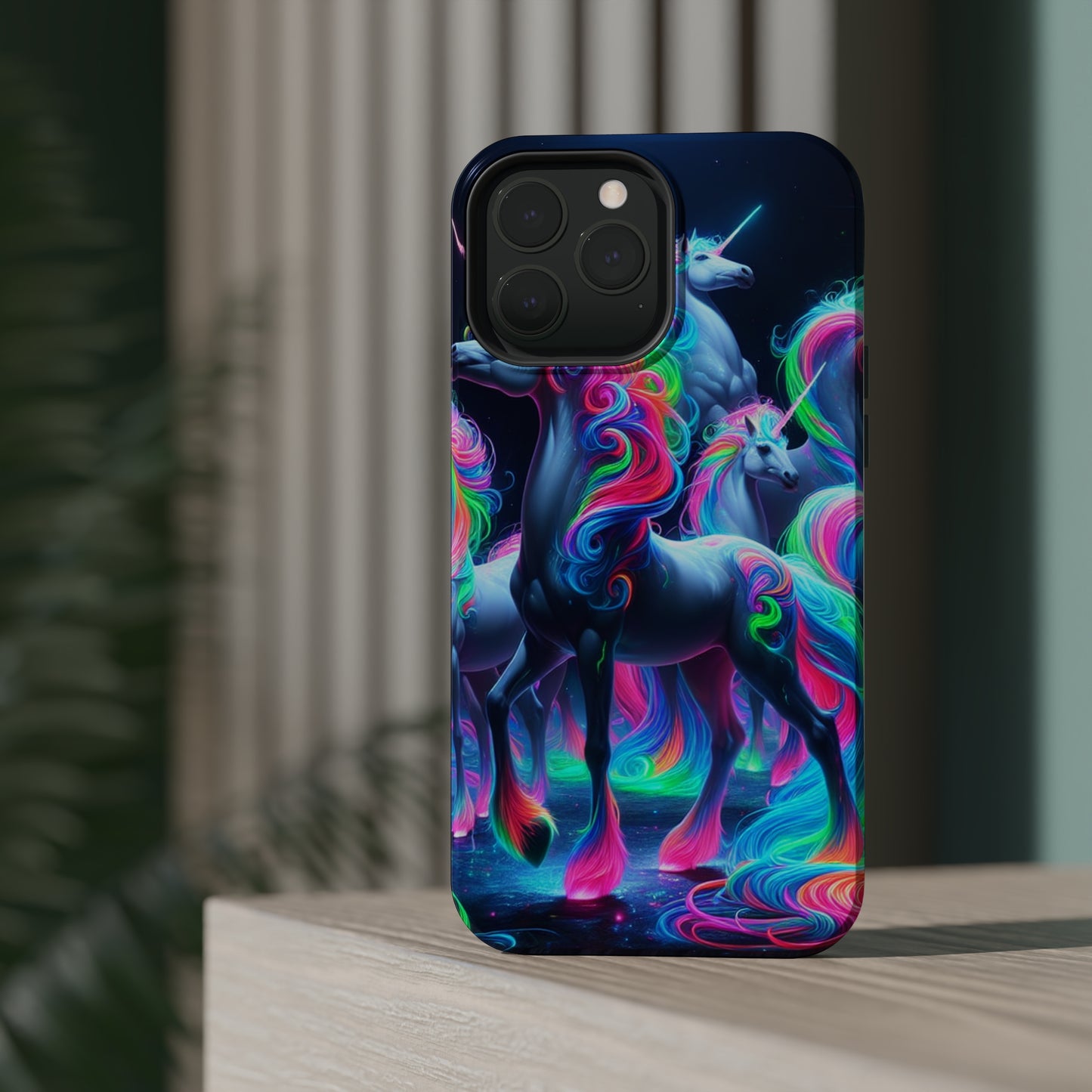 Neon Unicorn Prism. Neon Unicorns Premium Art Magsafe Magnet Tough IPhone 13 14 15 Pro Plus Max and Mini in Matte and Glossy Phone cases