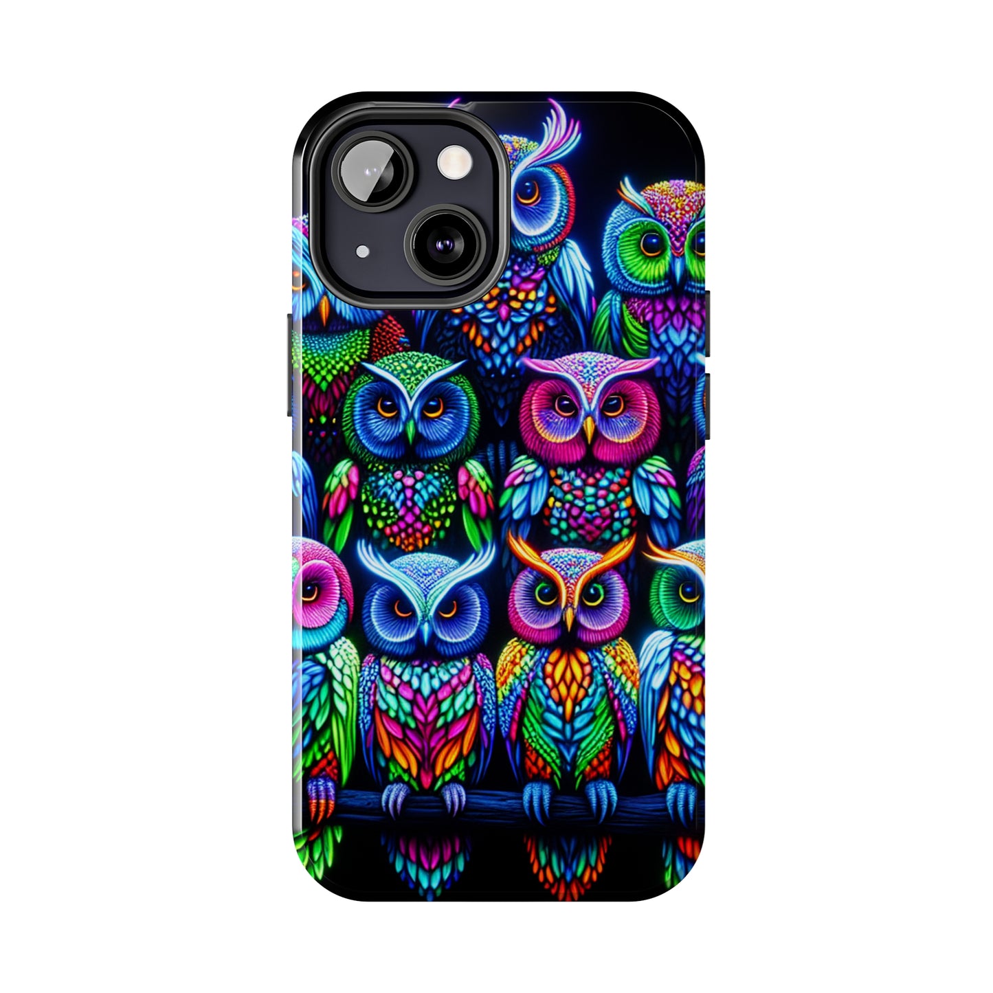 Neon Nocturnal Spectacle. NEON Owls Tough Phone Case