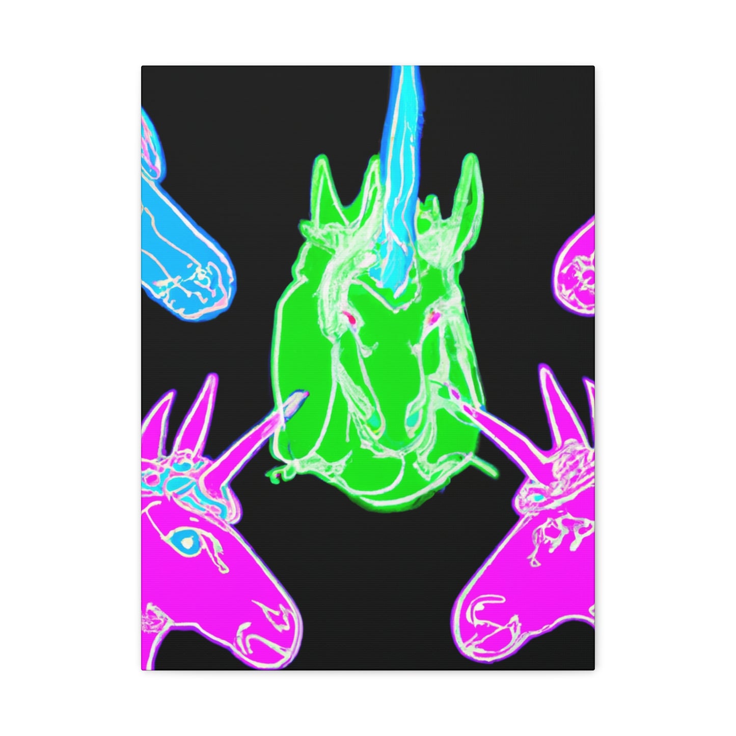 "Cosmic Mysticism" NEON Unicorns Art Canvas