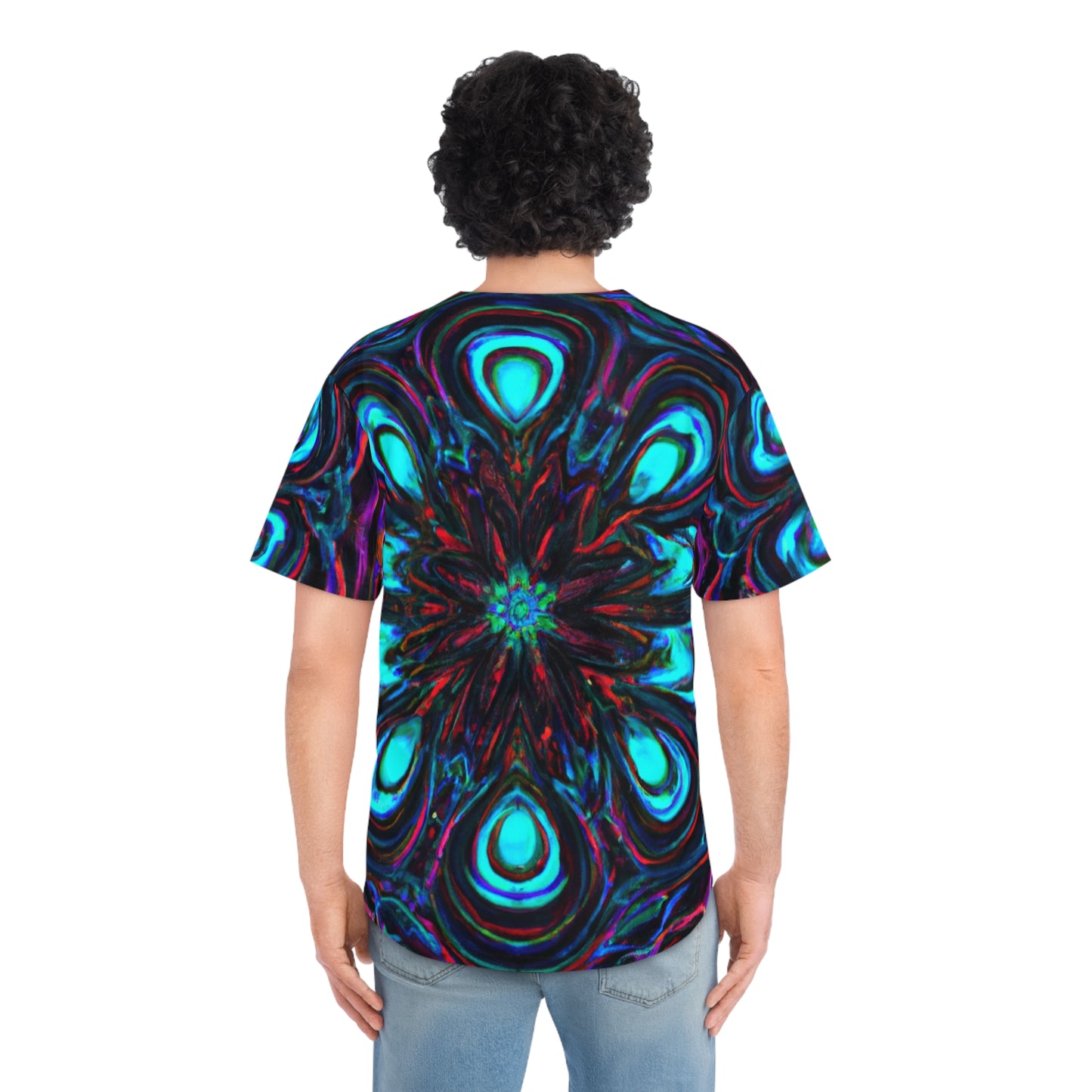 Eternal Radiance of the Nebulous Cosmos Trippy Infinity Patterns Mens Jersey