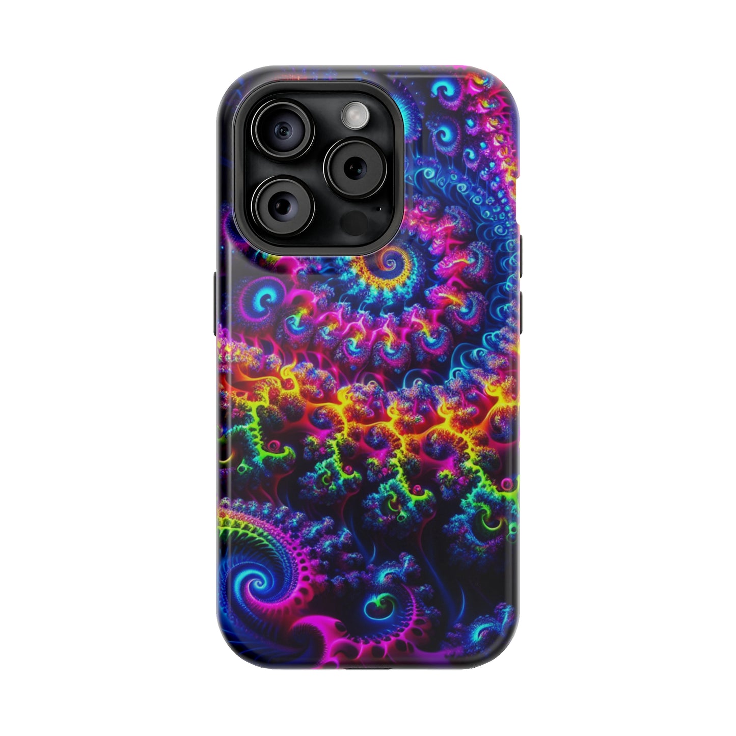 Twilight Infinyscape Neon Trippy Infinity Patterns Premium Art Magsafe Magnet Tough IPhone 13 14 15 Pro Plus Max and Mini in Matte and Glossy Phone cases