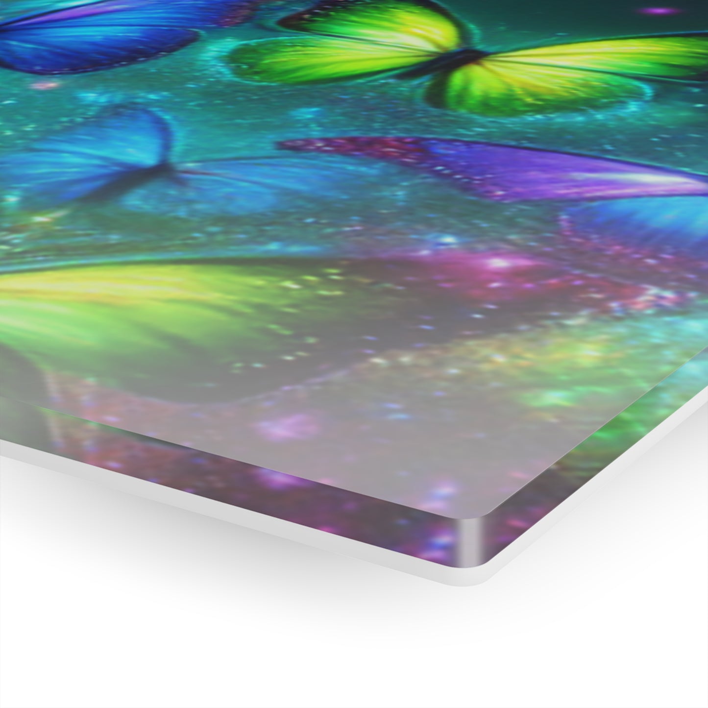 "Glowing Prismatic Butterflies" NEON Butterflies Art 1/4" Glossy Acrylic Art