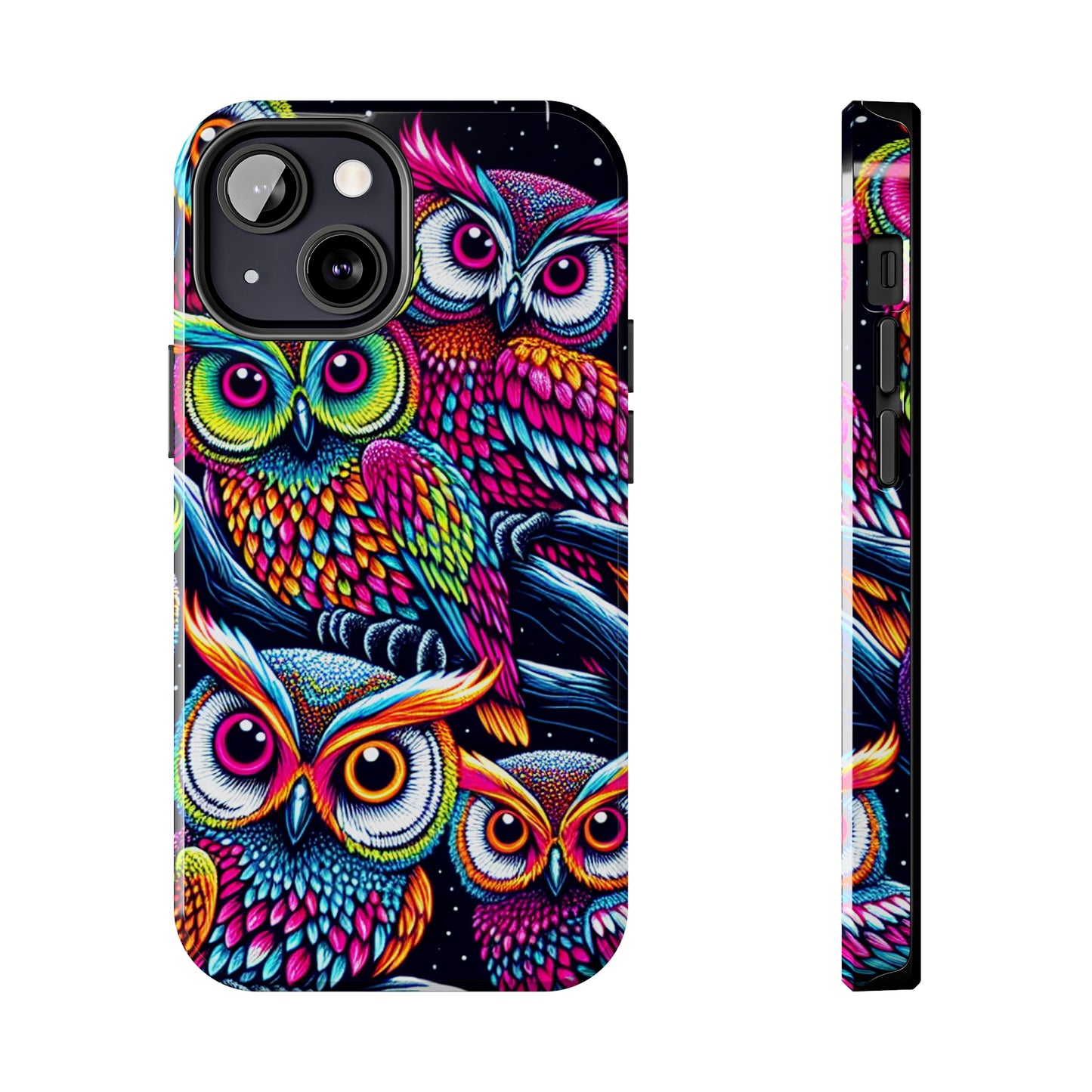 "Neon Nocturne" NEON Owls Tough Phone Case