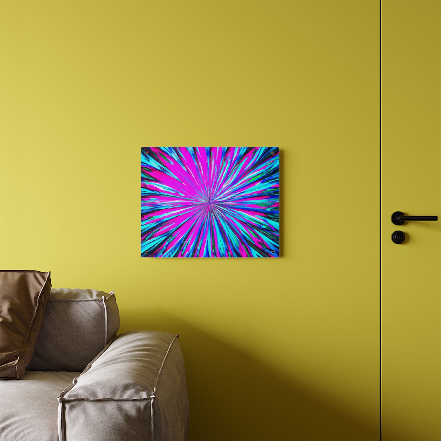 Cosmic Oasis Prismatic Dreaming. Trippy Infinity Patterns Acrylic Art Panel