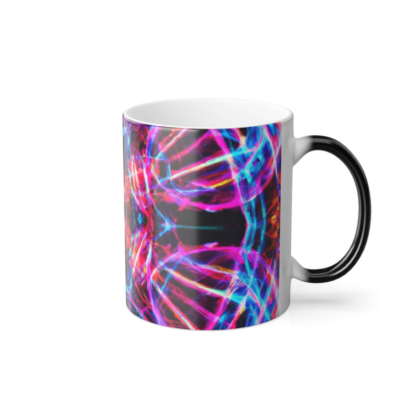 1. Cosmic Chroma Fusion
2. Vivid Neon Reflection
3. Celestial Synergy Swirl
4. Psychedelic Vortex Symphony
5. Hyper Visual Chromatic Maze
6. Glowing Trippy Infinity Patterns 11oz Color Morphing Mug