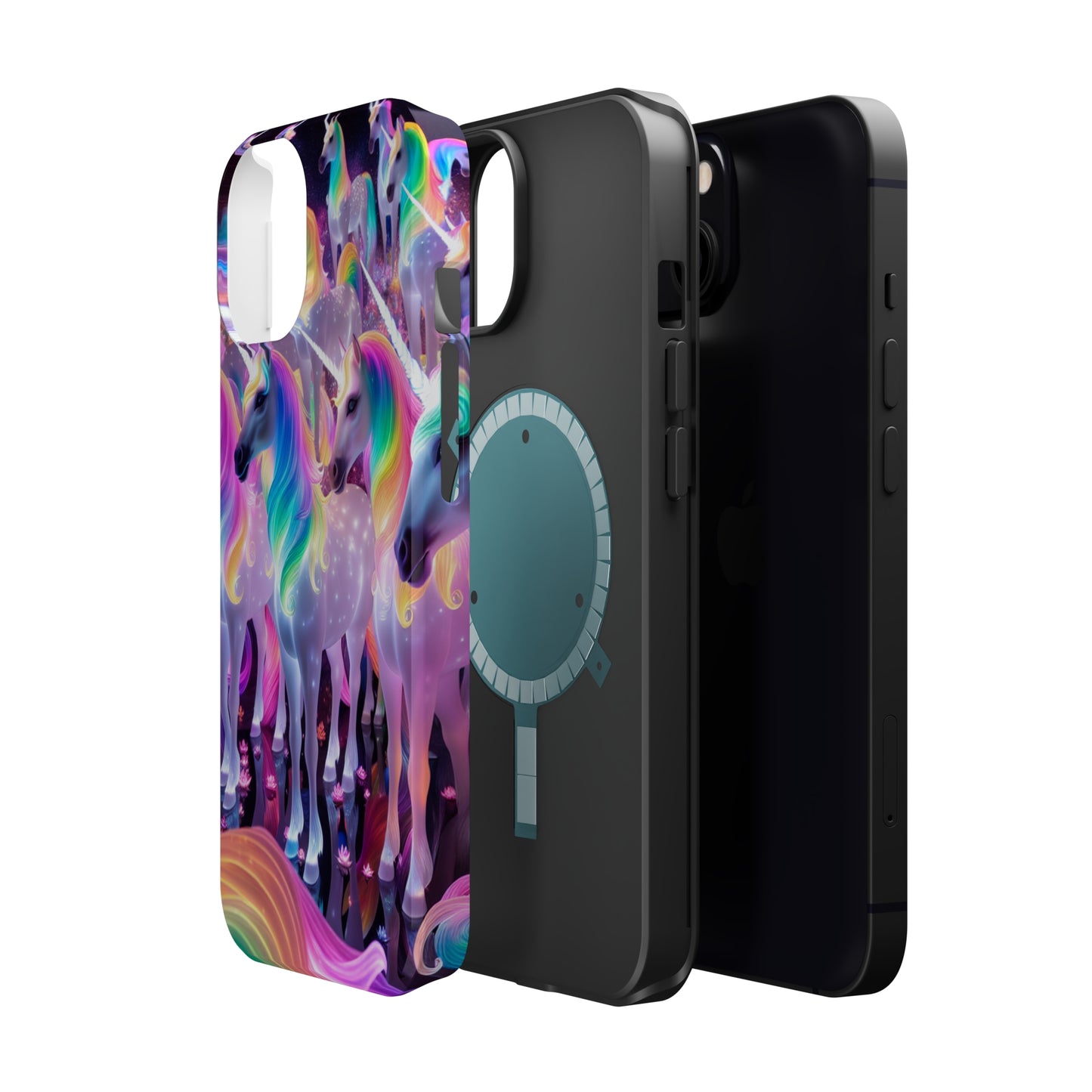 Neon Wonderland Unicorns Neon Unicorns Premium Art Magsafe Magnet Tough IPhone 13 14 15 Pro Plus Max and Mini in Matte and Glossy Phone cases