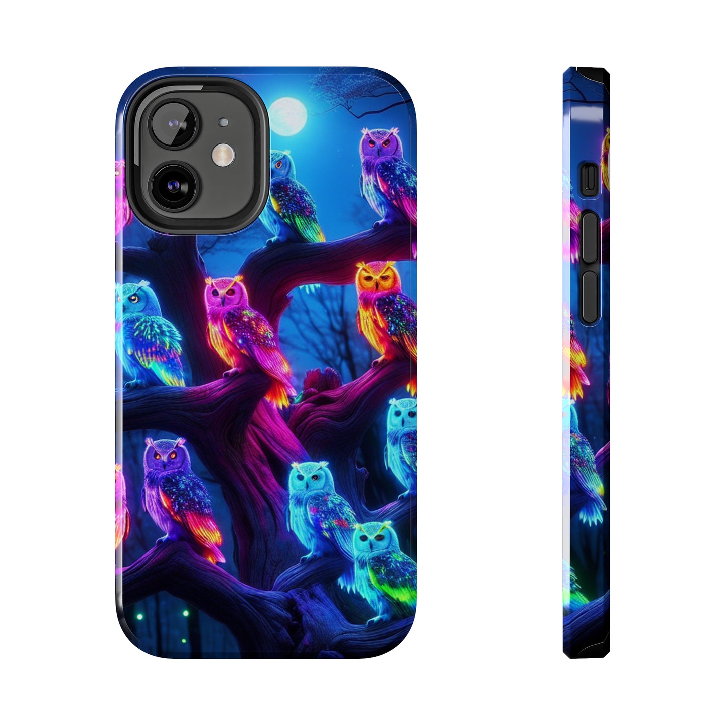 "Neon Nocturne" NEON Owls Tough Phone Case
