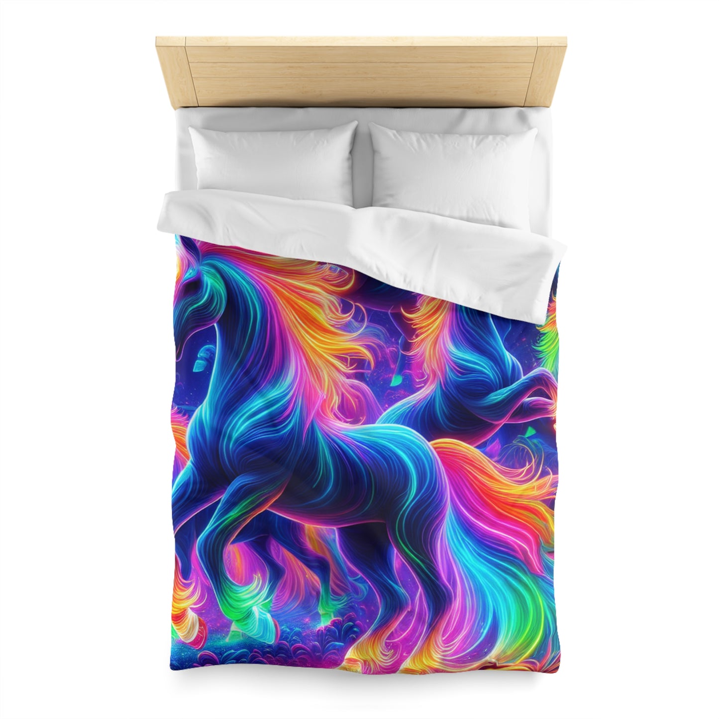 Mariano Filoteo - NEON Unicorns Microfiber Duvet Cover