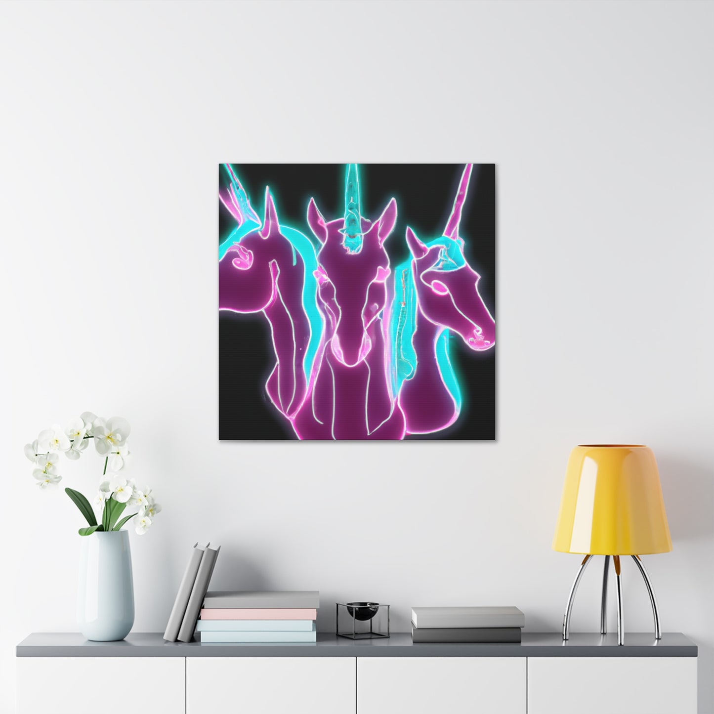 "Neon Unicorn Posse" NEON Unicorns Art Canvas
