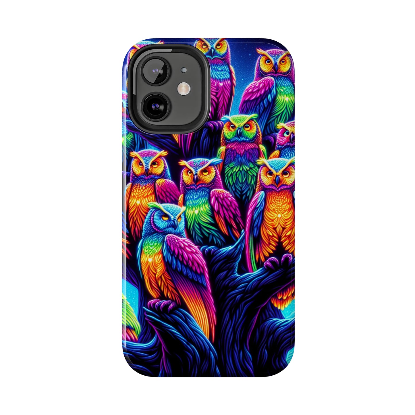 Neon Nocturne. NEON Owls Tough Phone Case