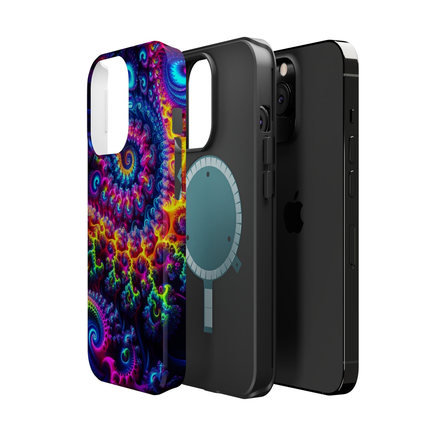 Twilight Infinyscape Neon Trippy Infinity Patterns Premium Art Magsafe Magnet Tough IPhone 13 14 15 Pro Plus Max and Mini in Matte and Glossy Phone cases