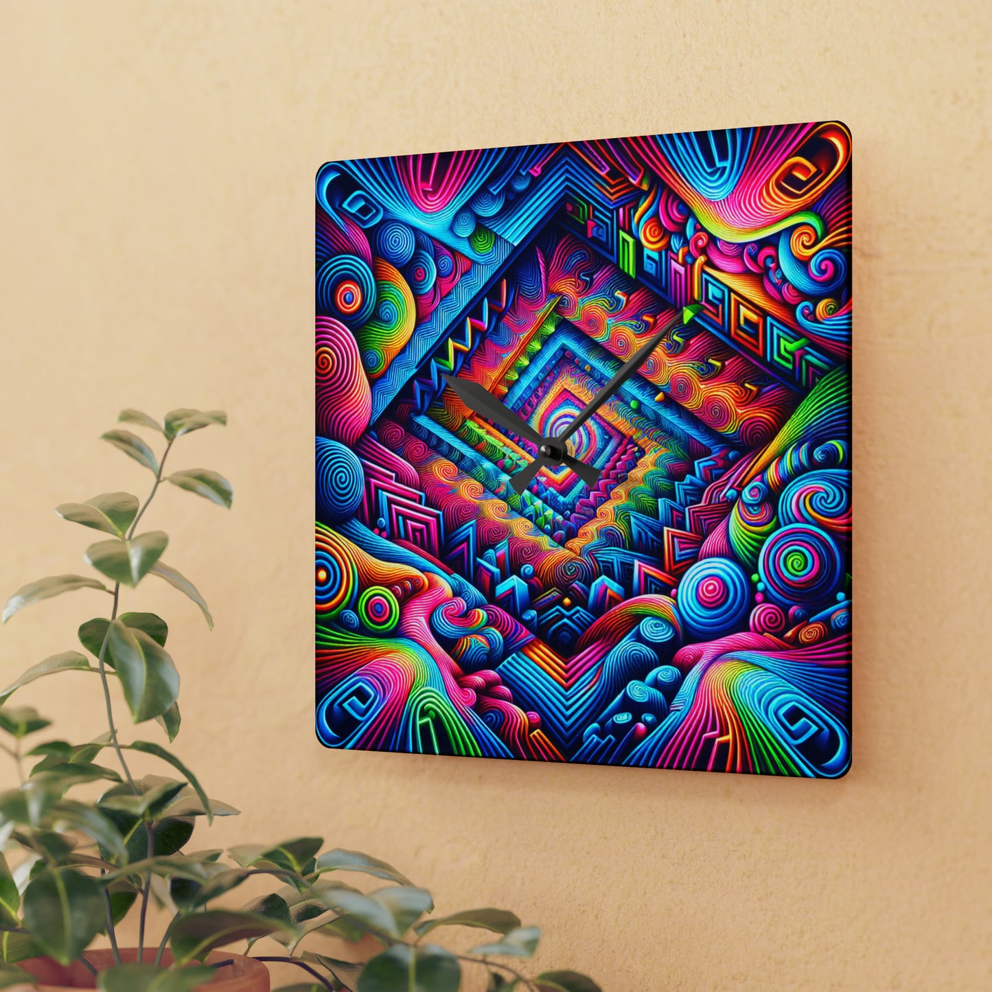 VibranInfiniteCanvas Infinity Patterns Art Acrylic Clock