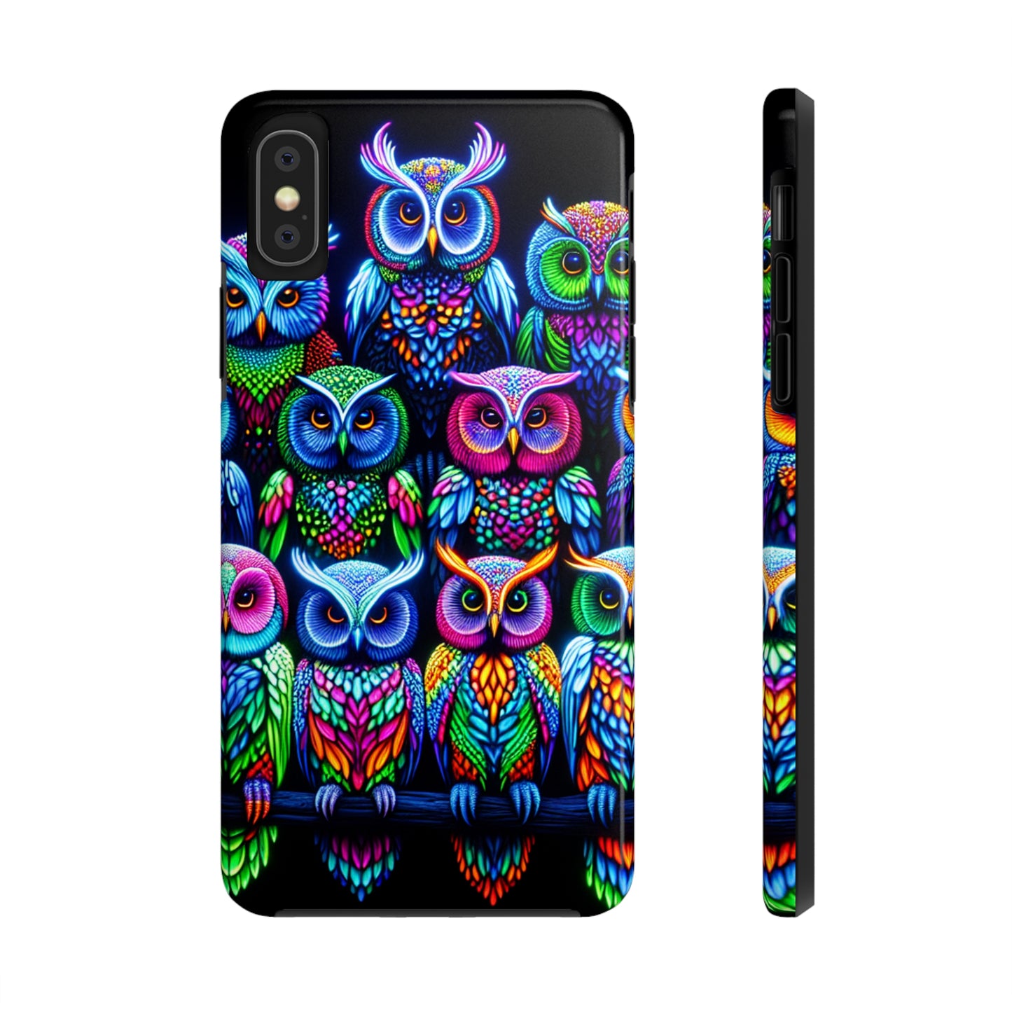 Neon Nocturnal Spectacle. NEON Owls Tough Phone Case