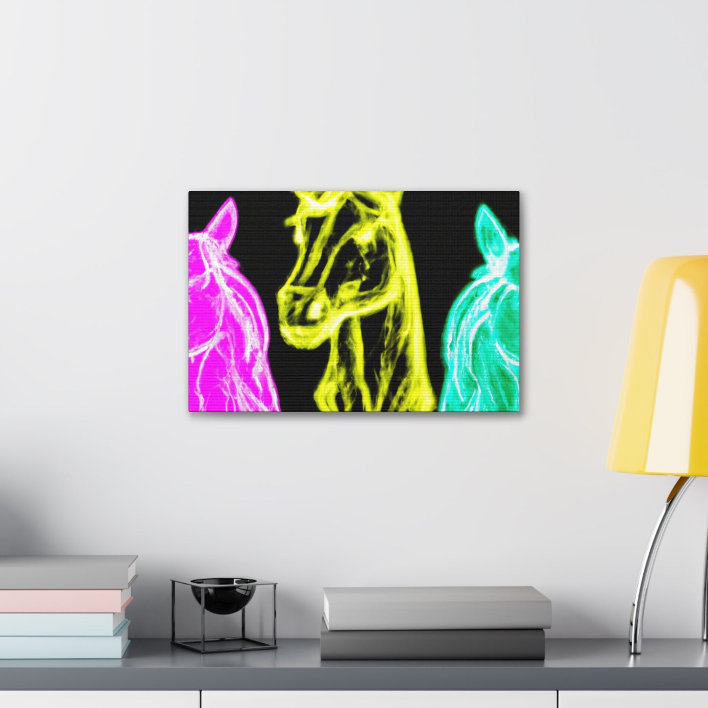 "Neon Unicorn Glow" NEON Unicorns Art Canvas
