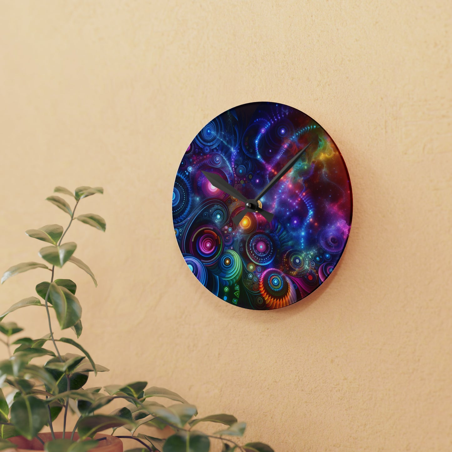 Neon Infinity Toonz. Infinity Patterns Art Acrylic Clock