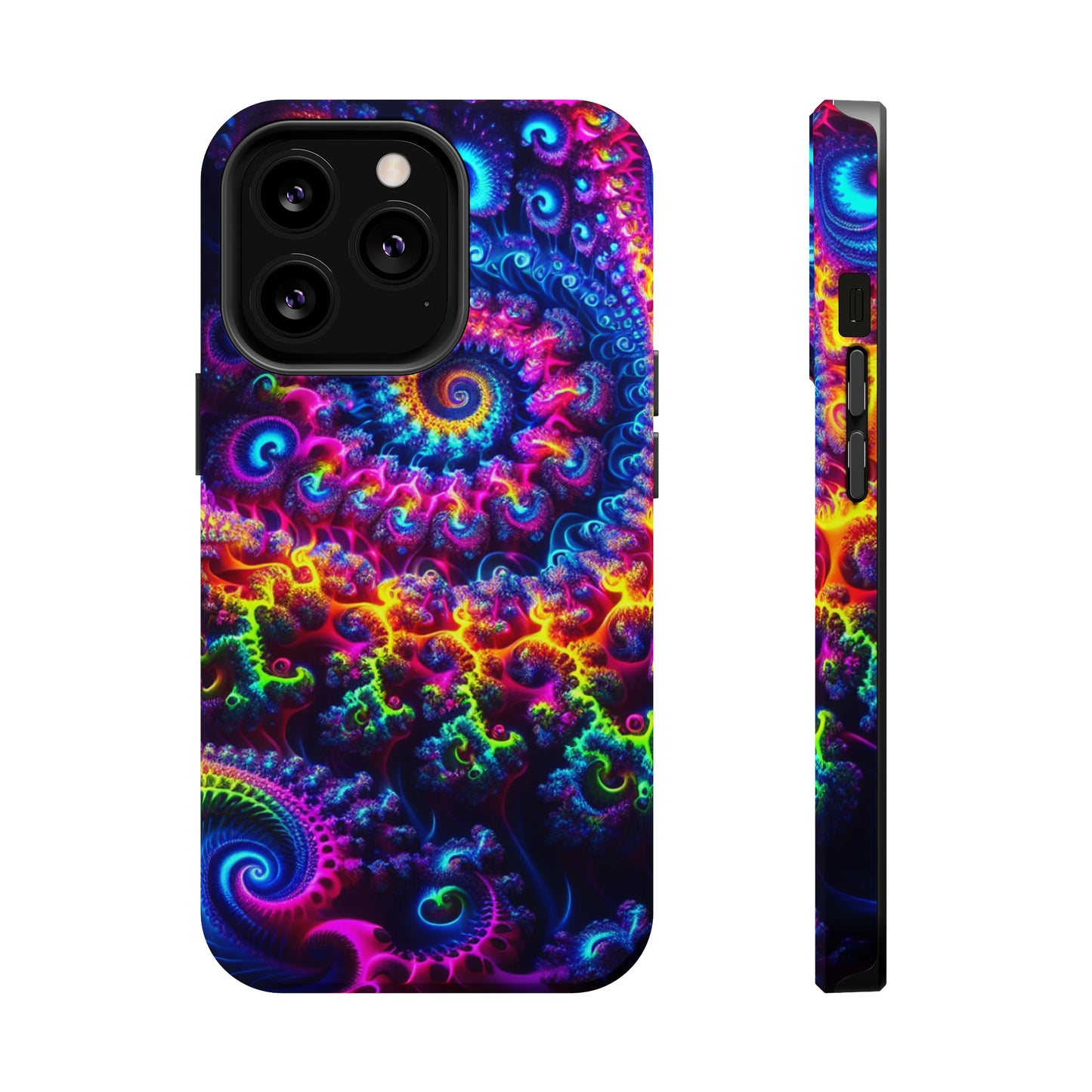 Twilight Infinyscape Neon Trippy Infinity Patterns Premium Art Magsafe Magnet Tough IPhone 13 14 15 Pro Plus Max and Mini in Matte and Glossy Phone cases