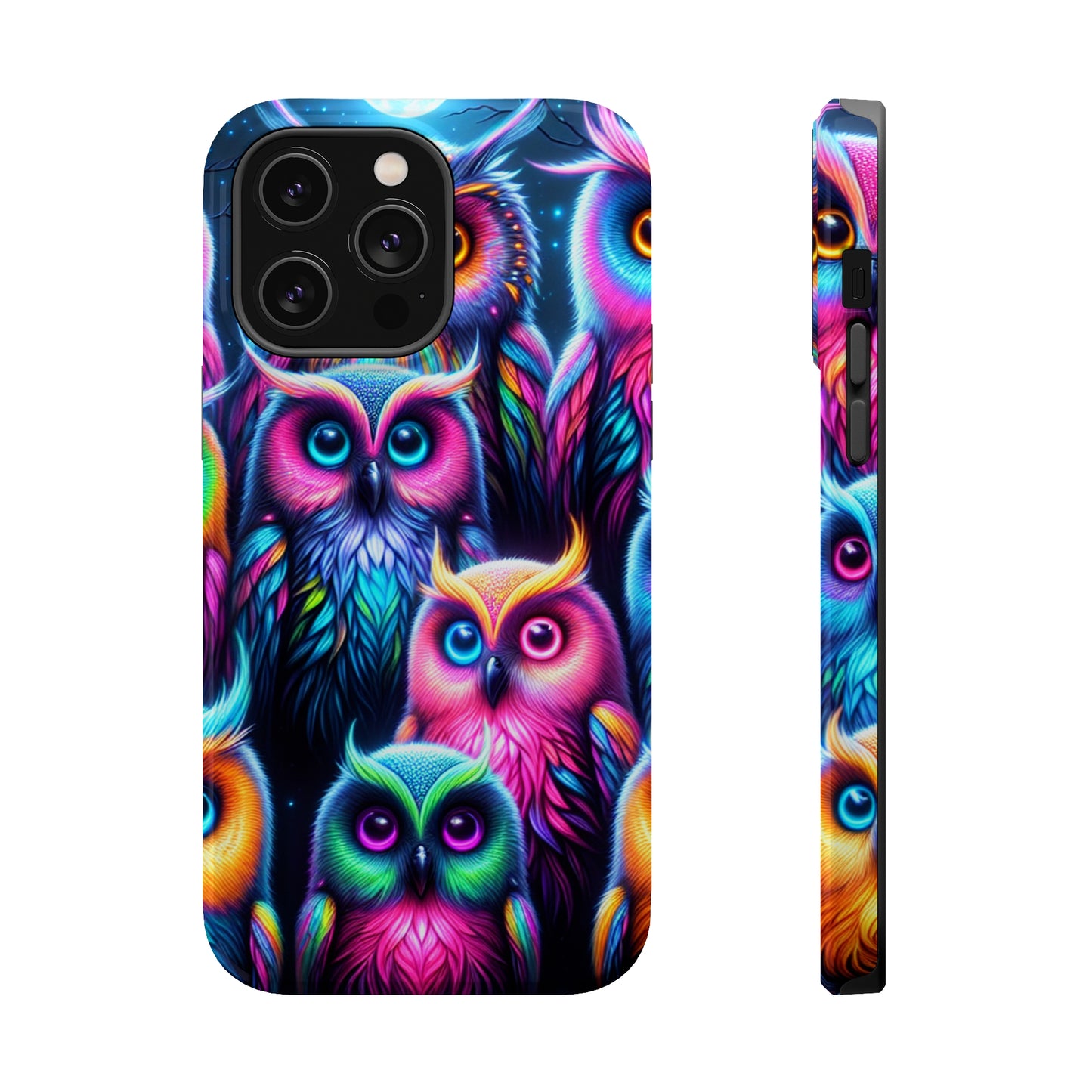 Neon Night Owls Neon Owls Premium Art Magsafe Magnet Tough IPhone 13 14 15 Pro Plus Max and Mini in Matte and Glossy Phone cases