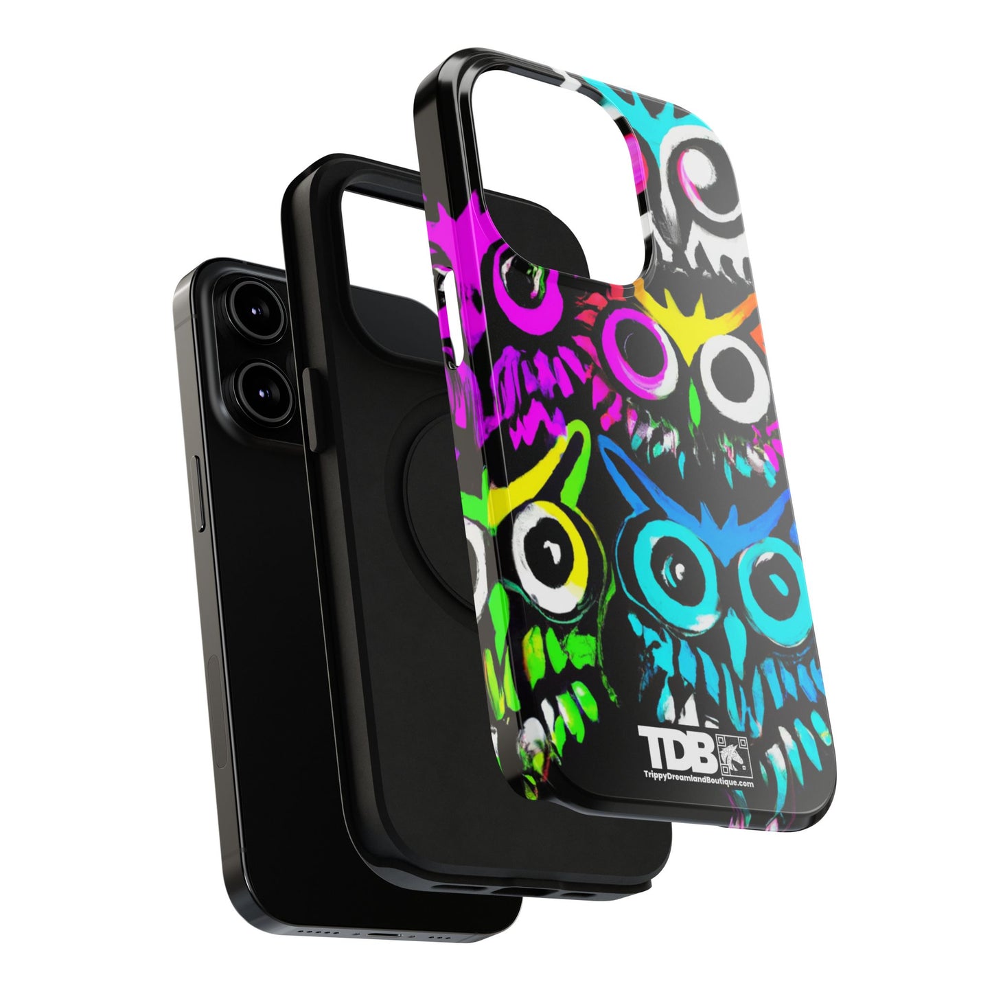 TDB Psychedelic Rave Owl Impact-Resistant Phone Case - Colorful Protection