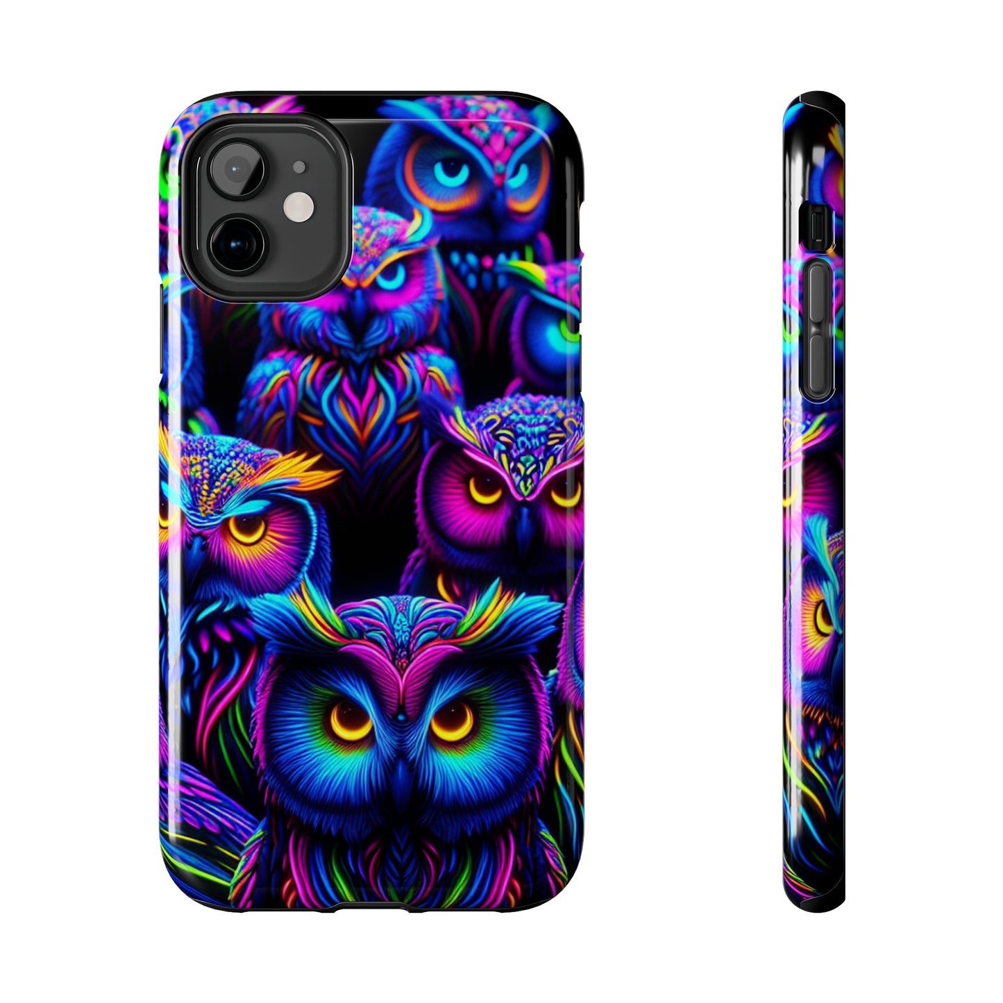 Neon Owl Congregation. NEON Owls Tough Phone Case