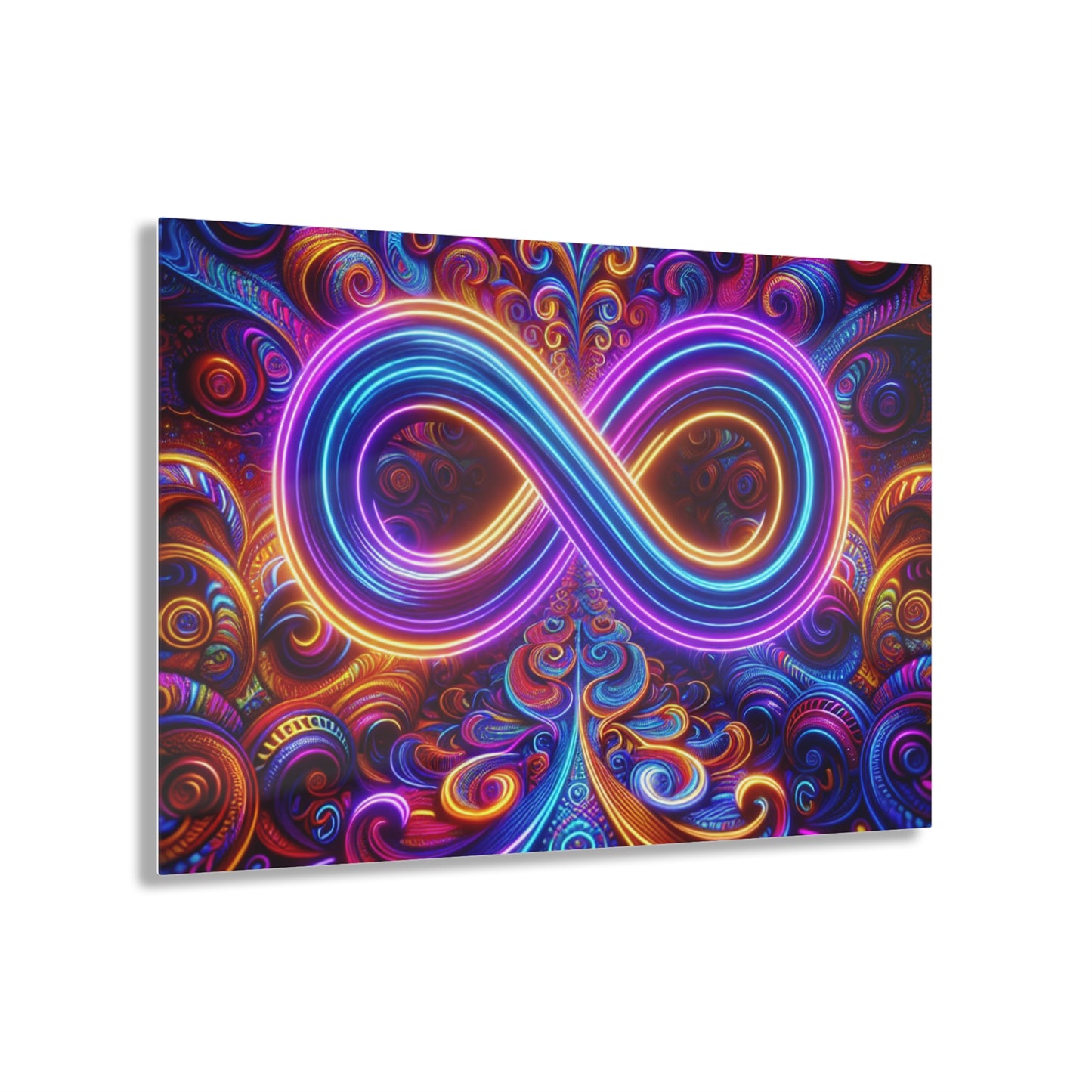 Cosmic Vibrancy. Trippy infity Pattern 1/4" Glossy Acrylic Art