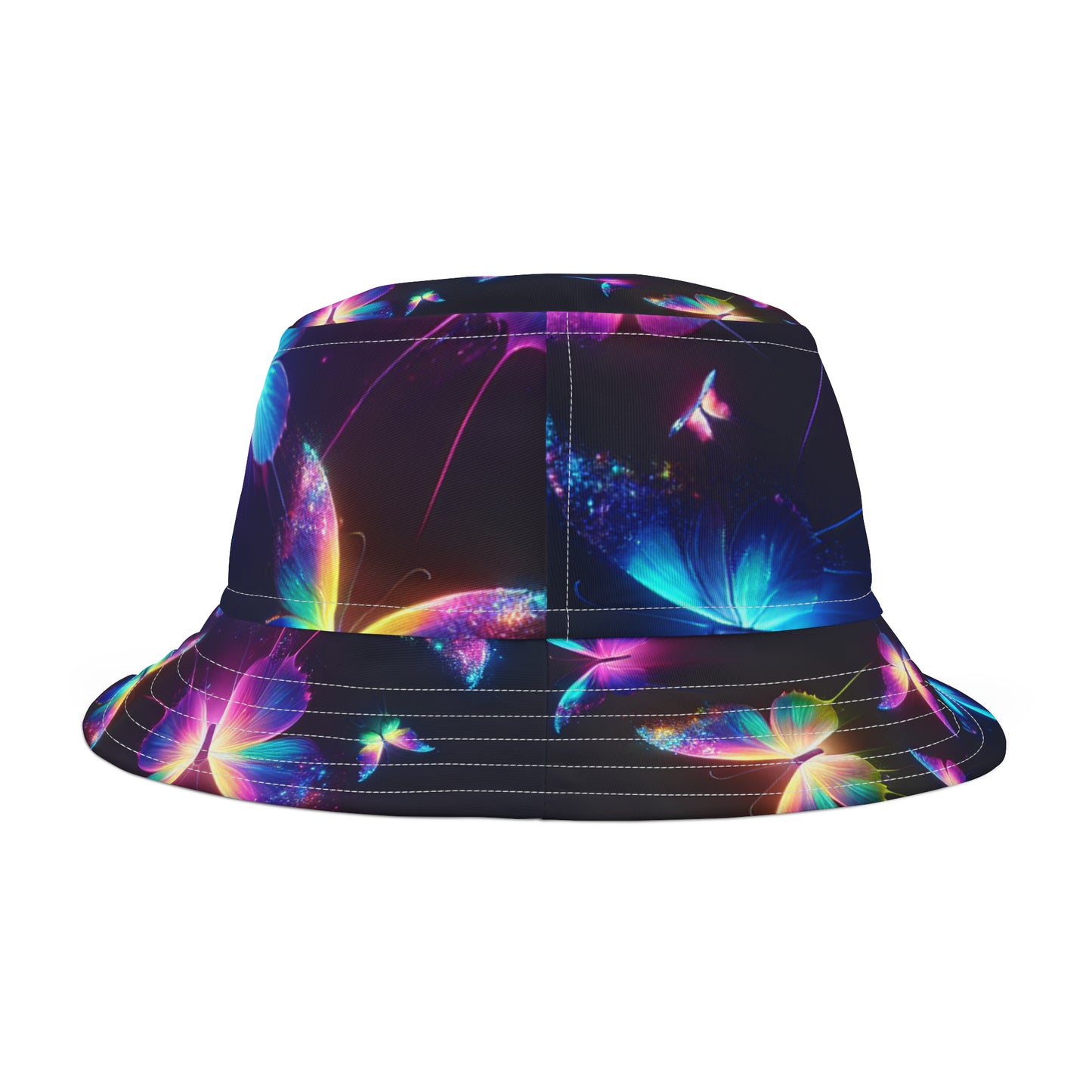 "Tapestry of Vibrant Luminosity" Neon Butterflies Bucket Hat