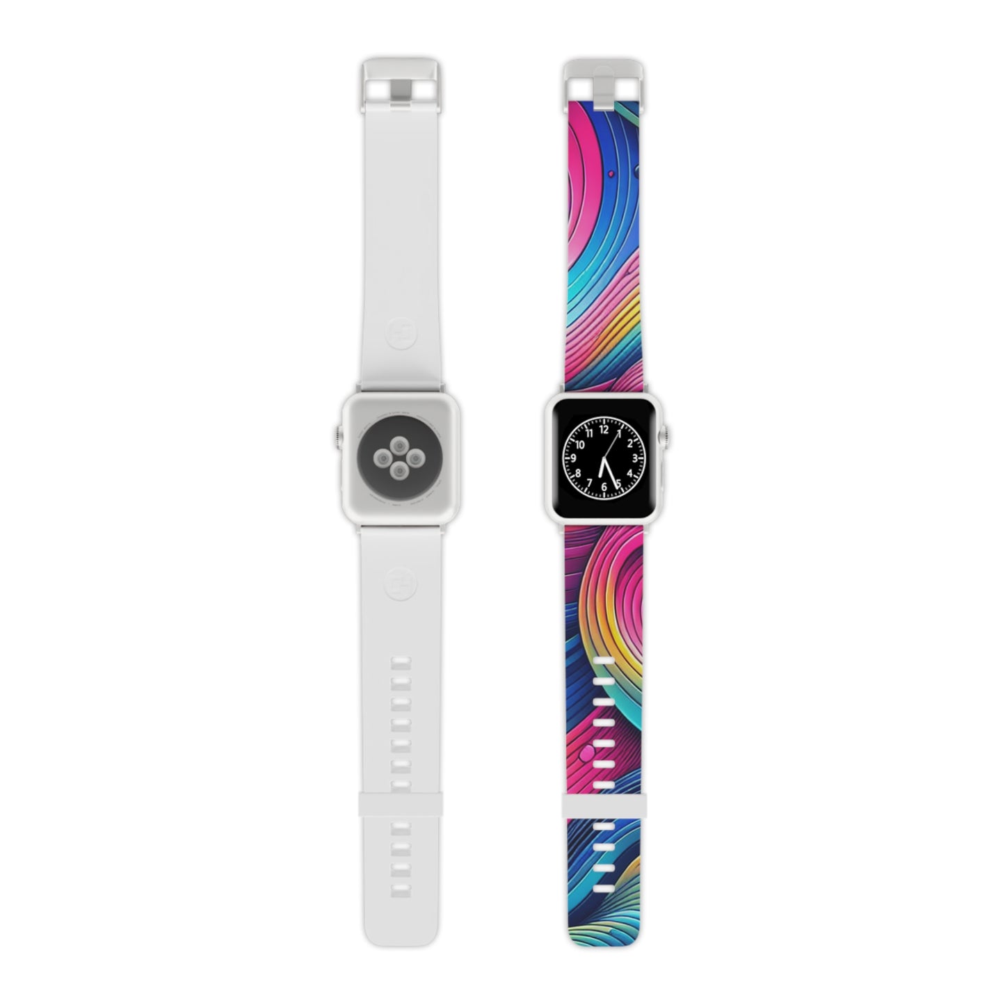 , and geometric shapes
"Neon Geoscape" - Trippy Infinity Patterns Iwatch Band