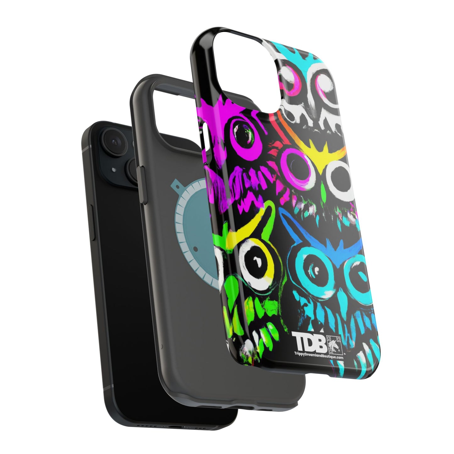 TDB iPhone Magnetic Tough Case - Psychedelic Rave Owl Design