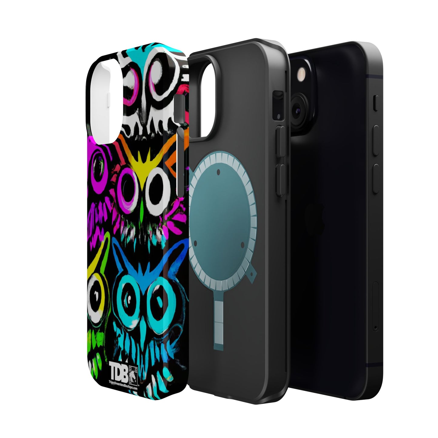 TDB iPhone Magnetic Tough Case - Psychedelic Rave Owl Design