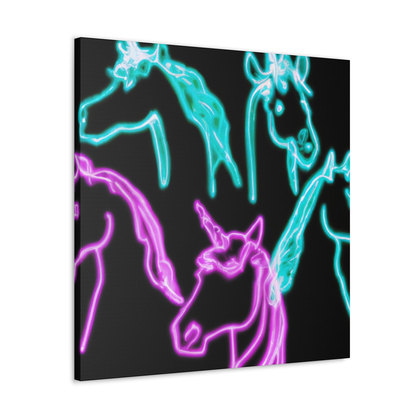 'Neon Unicorn Pod' NEON Unicorns Art Canvas