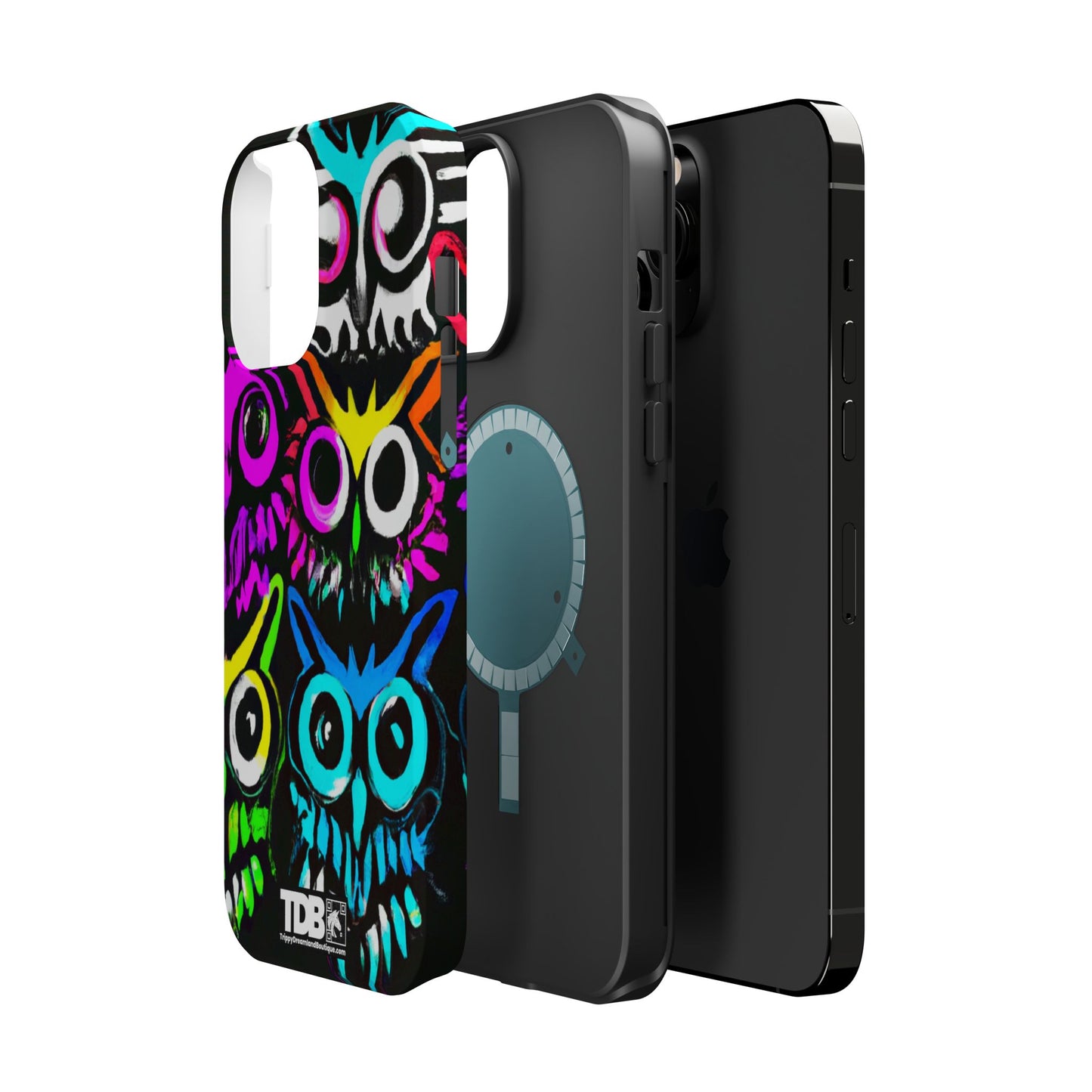 TDB iPhone Magnetic Tough Case - Psychedelic Rave Owl Design