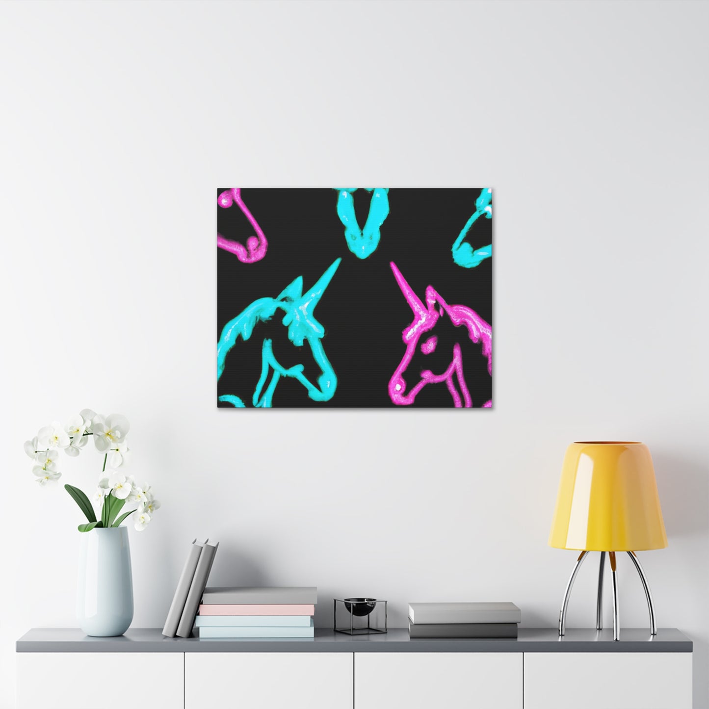 Neon Night Unicorn Prism NEON Unicorns Art Canvas