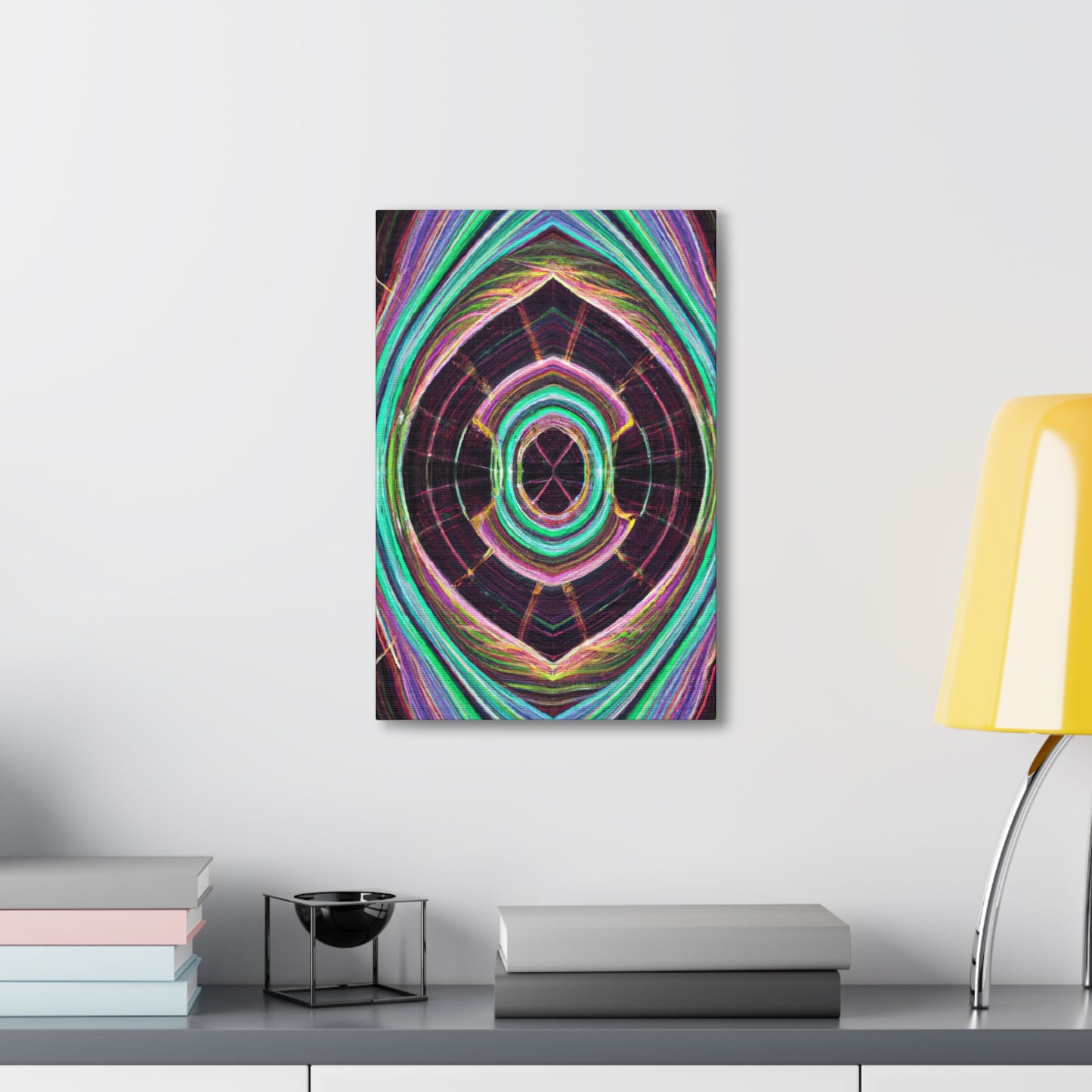 Electric Cosmic Confetti. Trippy Infinity Patterns Art Canvas