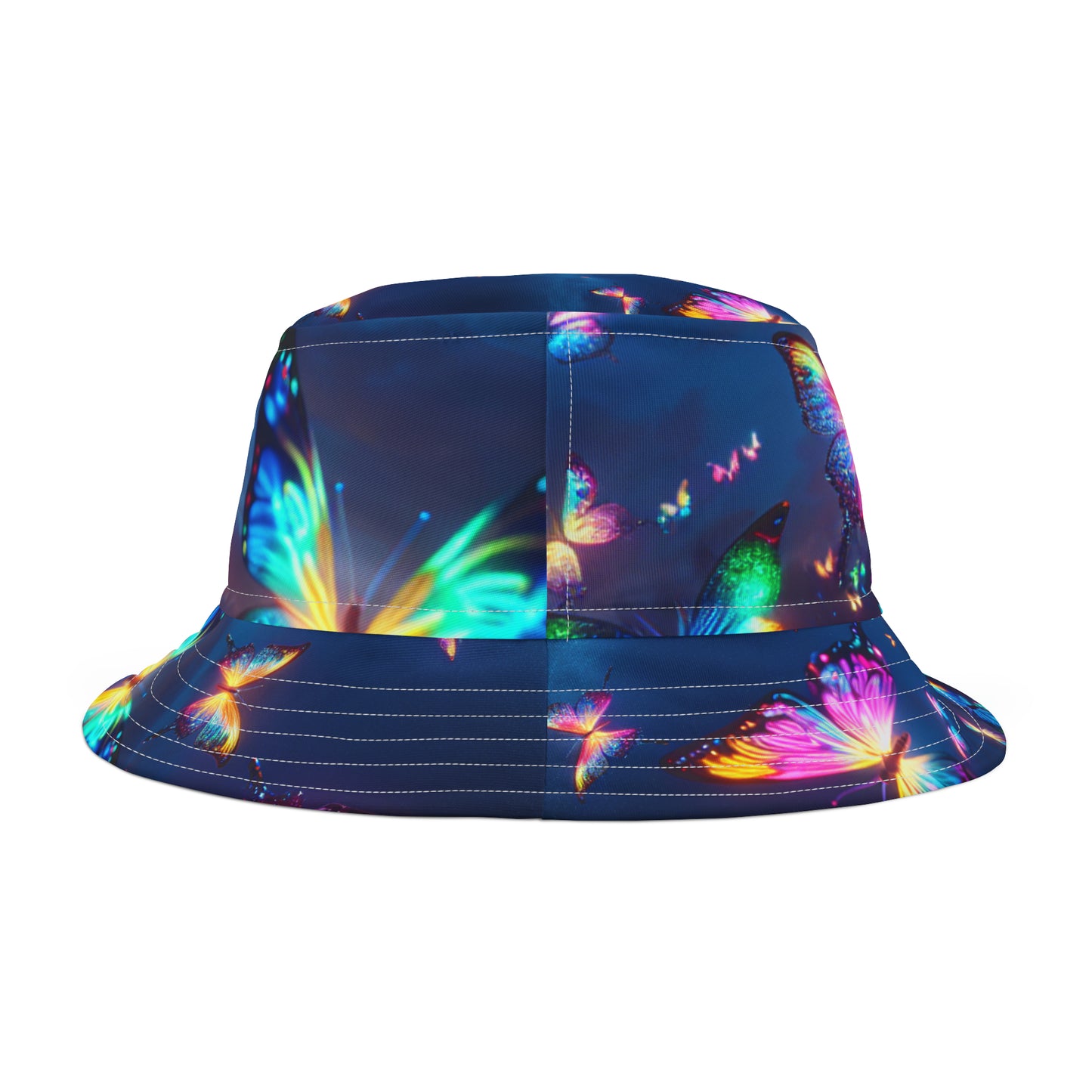 "Nebulous Neon Flutterflies" Neon Butterflies Bucket Hat