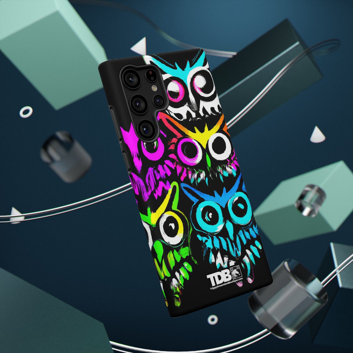 TDB Psychedelic Rave Owl Impact-Resistant Phone Case - Colorful Protection