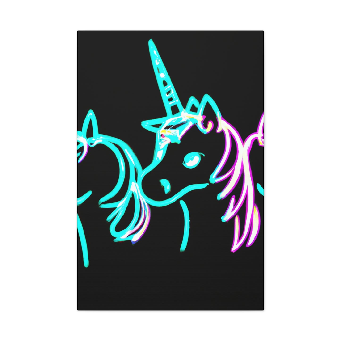 "Neon Unicorn Carnival" NEON Unicorns Art Canvas