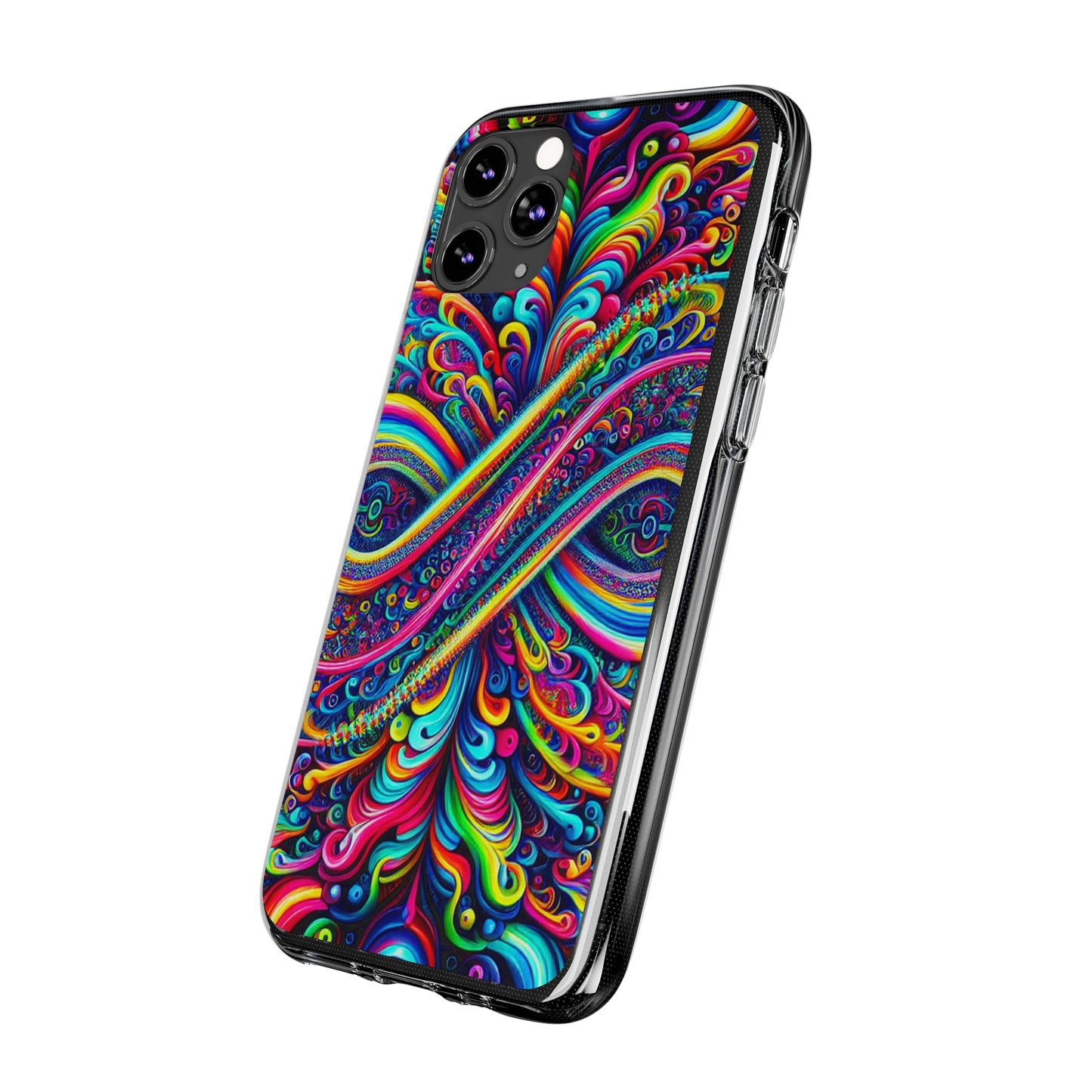 'Infinite Neon Illusion' Infinity Patterns Art Polycarbonate Phone Case
