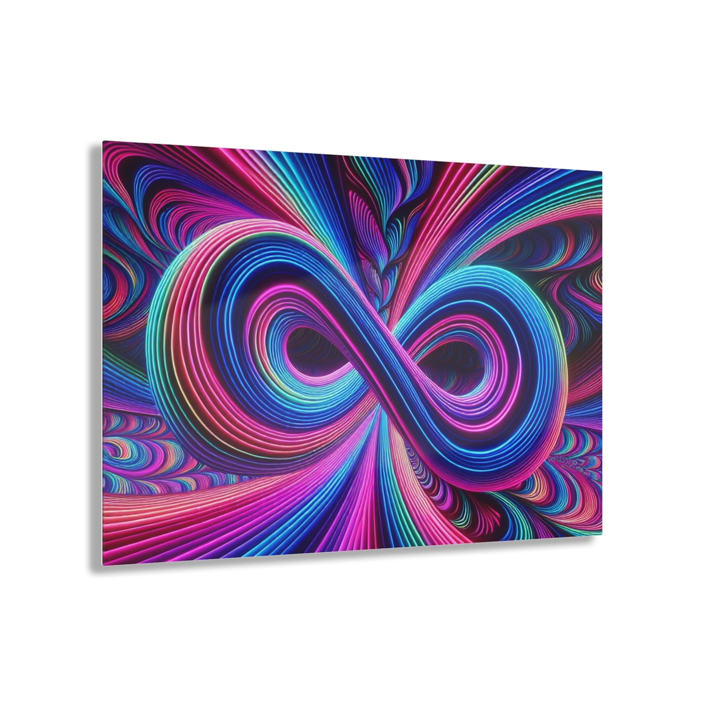 Cosmic Geometrica Splendor. Trippy infity Pattern 1/4" Glossy Acrylic Art