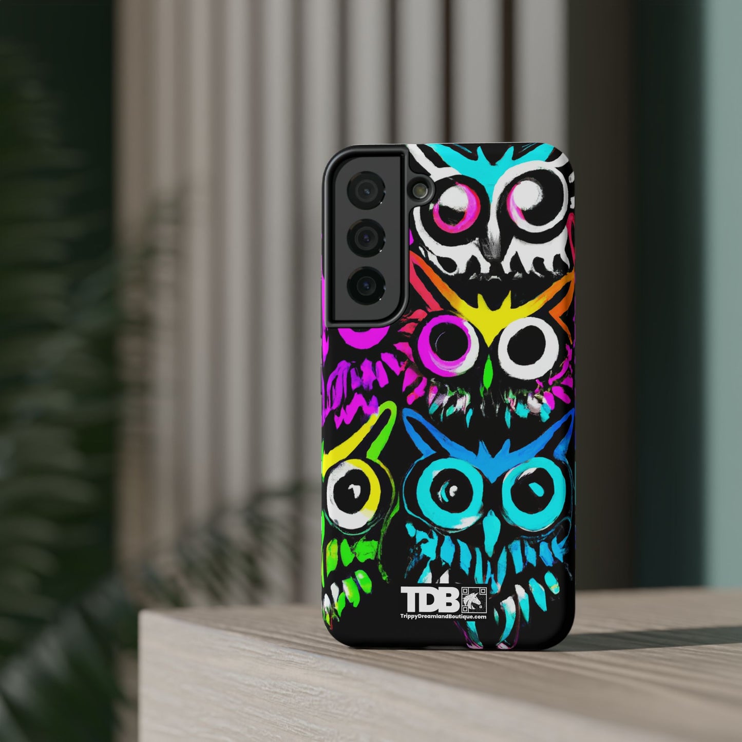 TDB Psychedelic Rave Owl Impact-Resistant Phone Case - Colorful Protection